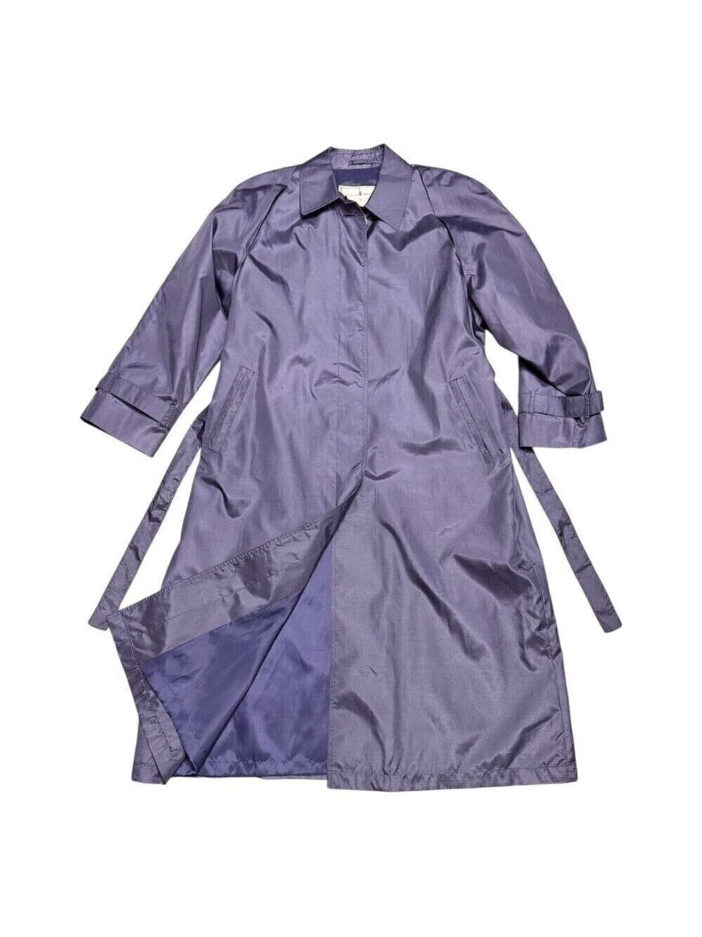 LONDON FOG Towne Shiny Designer Waterproof Windbreaker Trench Coat Jacket 12P